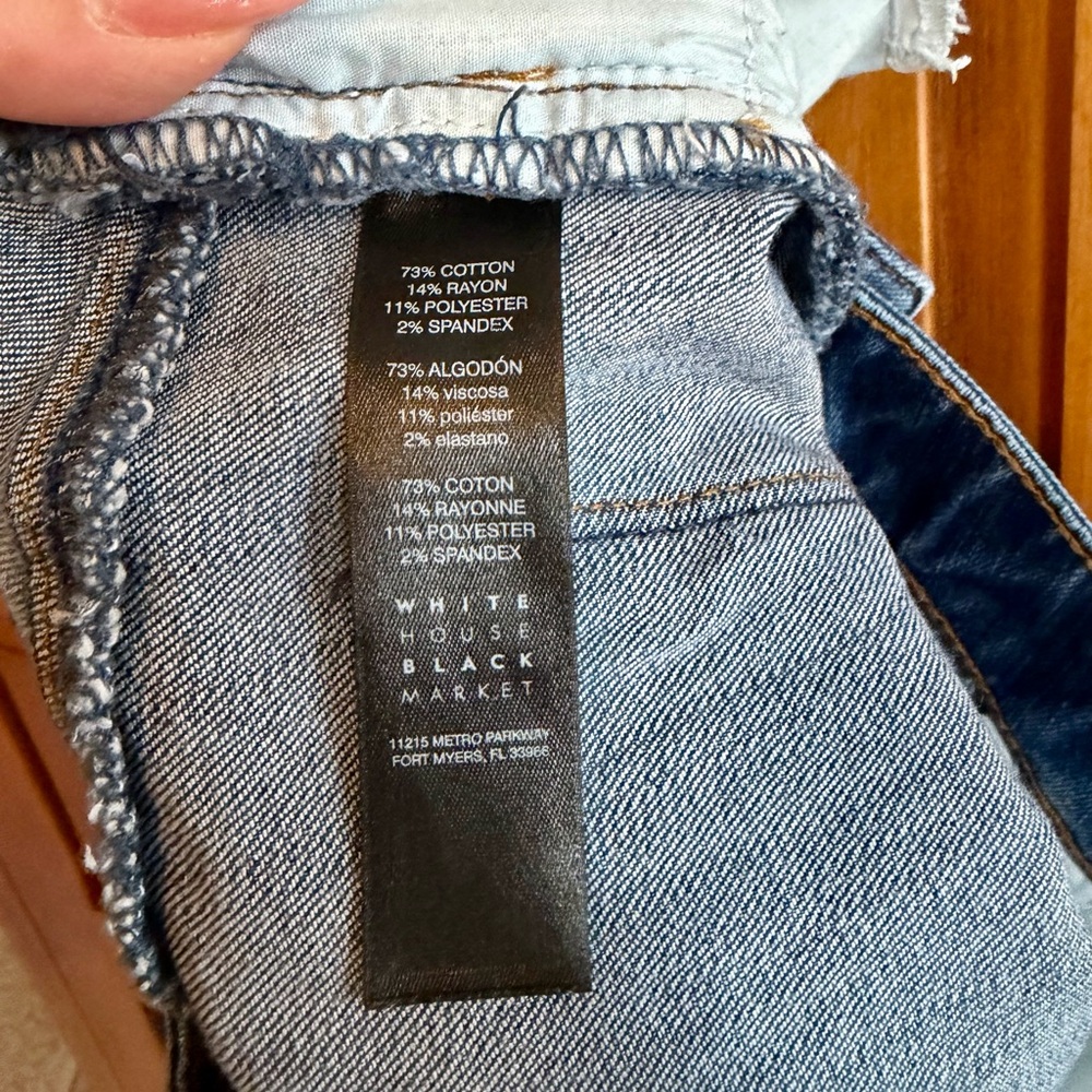 White House Black Market ‘The Skinny Crop’ Embroidered Ankle Jeans Size 10 - Picture 14 of 16